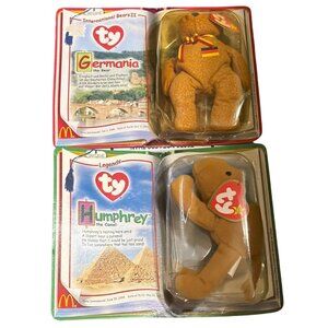 Lot of 2 TY Beanie Babies International Bears II Germania & Legends Humphrey